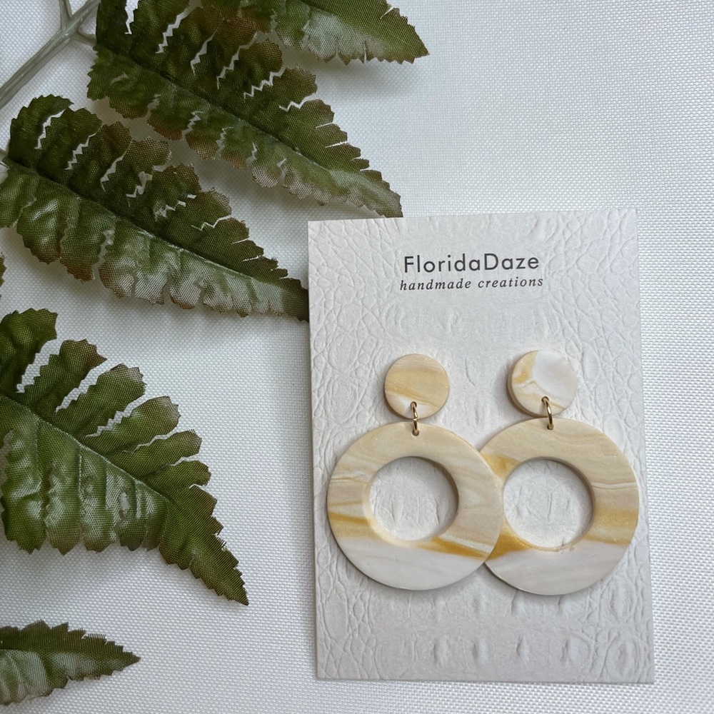 Candy Corn Polymer Clay Hoops